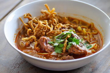 noodles or beef curry noodles, Thai curry noodles