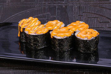 Japanese roll maki with salmon