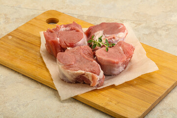 Raw pork tenderloin for cooking