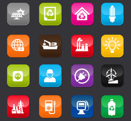 Alternative energy icons set
