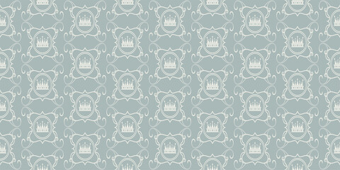 Decorative background pattern in royal style. Seamless wallpaper texture. Vector graphics