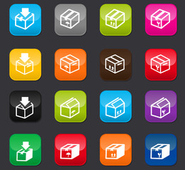 Simple icons set of box