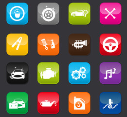 Car shop icons set