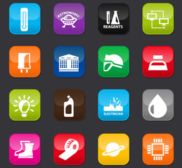 Courses school icons set