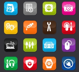 Electronic repair icons set