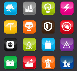 High voltage icons set