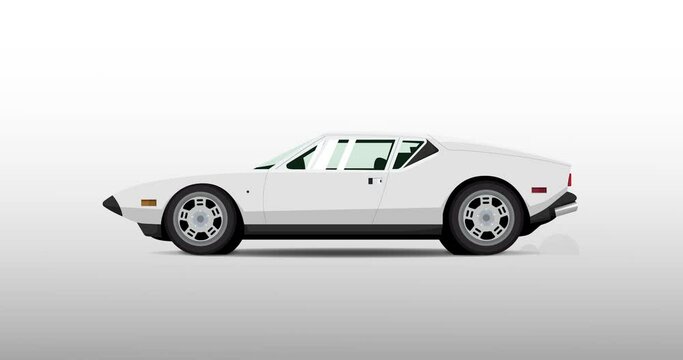2D Motion Graphics Flat Car Moving Animation,  Transportation concept, Loop, 4K.