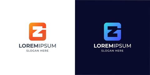 Monogram letter G and Z logo design