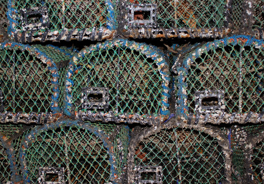 Full Frame Shot Of Lobster Traps