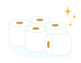 トイレットペーパーのベクターイラスト　トイレ用品
