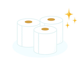 トイレットペーパーのベクターイラスト　トイレ用品