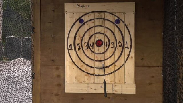 Axe throwing at a target in HD 23.98p