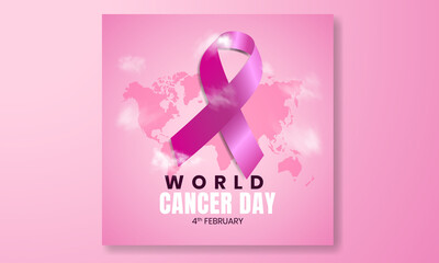 4 february world cancer day vector background design