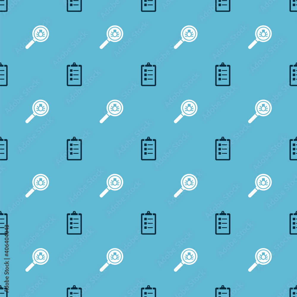Poster set grooming salon price list and flea search on seamless pattern. vector.