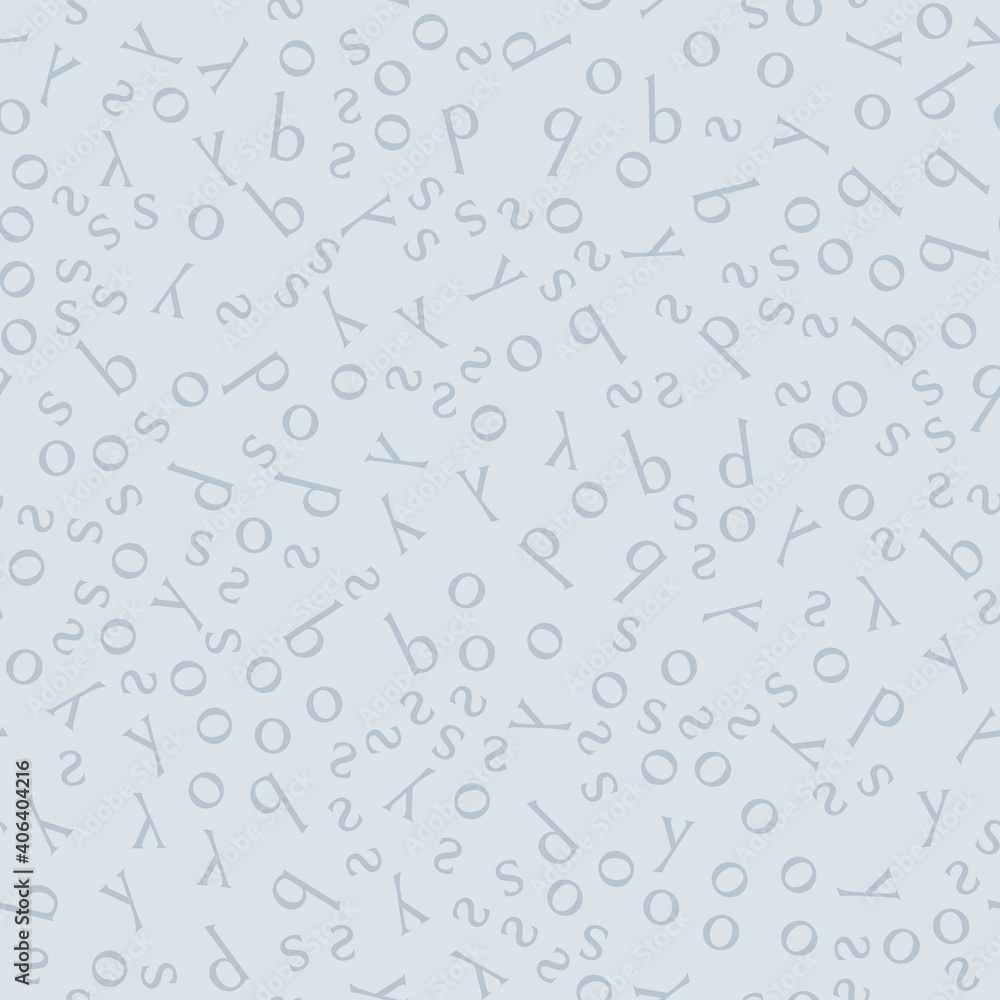 Fototapete seamless pattern with gray letters on a light background. vector. printed t-shirts for boys. childre