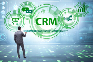 CRM custromer relationship management concept with businessman
