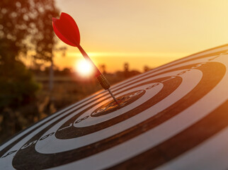 Success goals Targeting the business concept. The concept of starting a new business that goes...