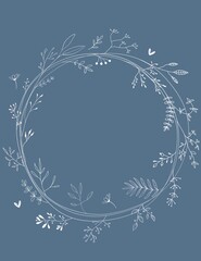 Wreath of plants and flowers