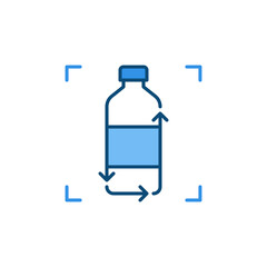 Vector Plastic Bottle Recycling concept blue creative icon or symbol
