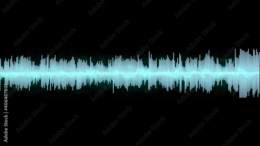Poster straight line sound wave isolated on white background. black color digital sound wave equalizer. aud