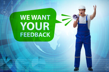 Concept of receiving feedback from customers