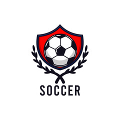 Simple soccer football logo design template