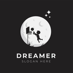 Child dream logo design illustration collection - Dreamer Logo - reach dream