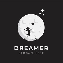 Child dream logo design illustration collection - Dreamer Logo - reach dream