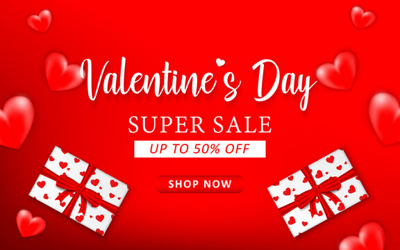 Valentine's day sale background template for advertisement, banner, party flyer, poster & brochure.