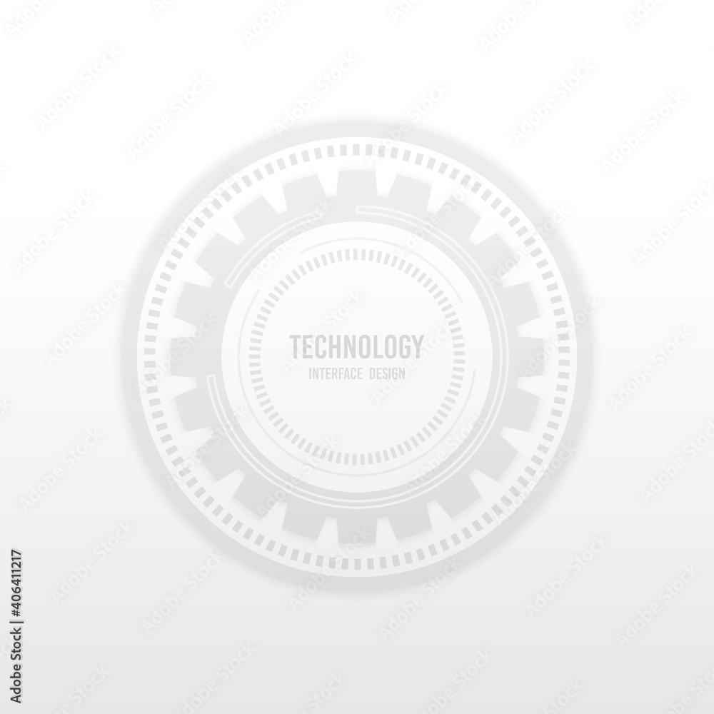 Poster abstract white technology interface of geometric design artwork template. tech cover header for copy