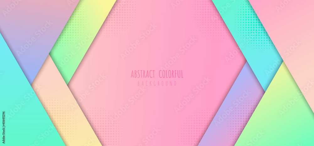 Poster abstract template of colorful gradients pastel design geometric element header template. overlapping
