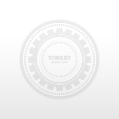 Abstract white technology interface of geometric design artwork template. Tech cover header for copy space of text background. illustration vector
