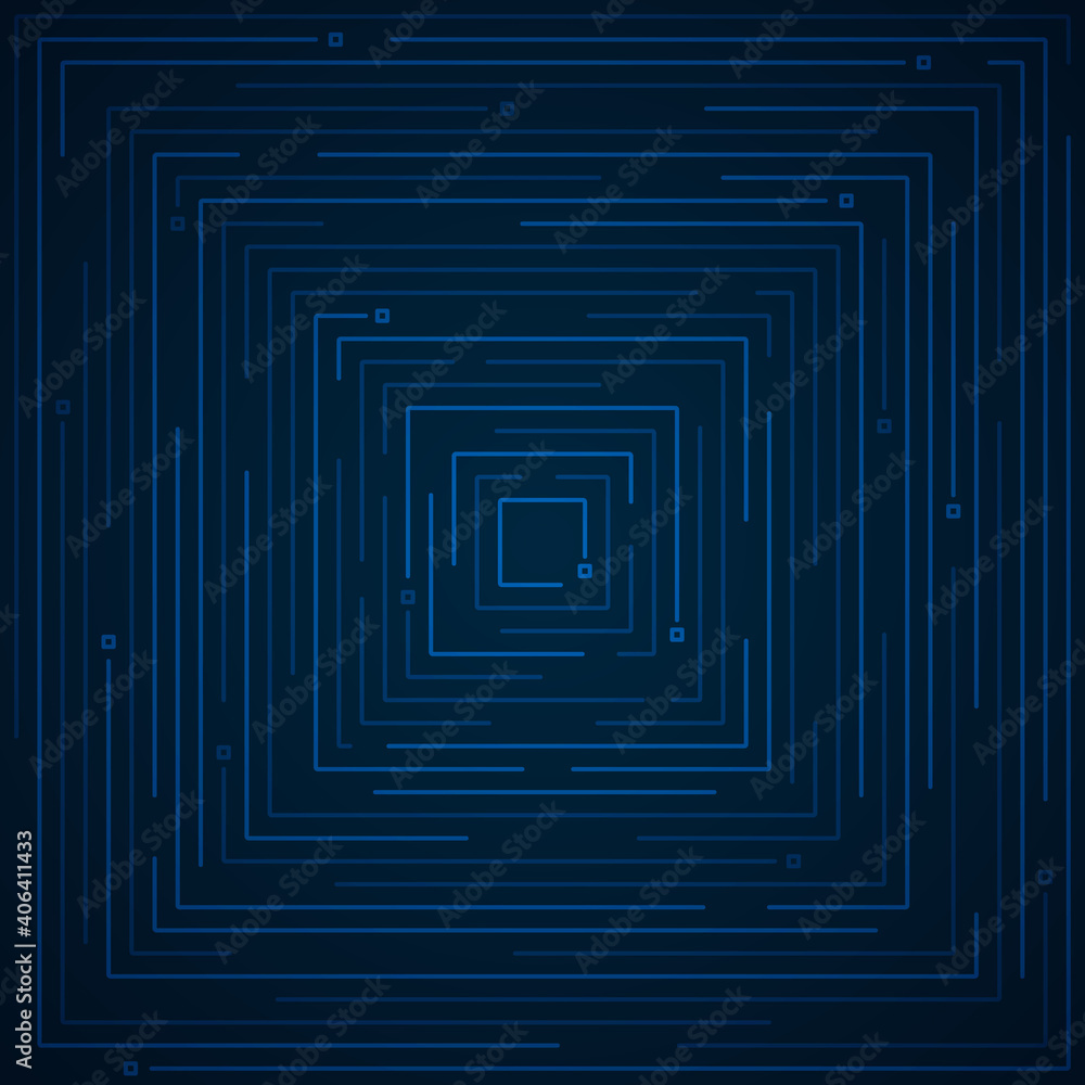 Poster abstract futuristic blue line pattern of geometric tech artwork template. geometric elements design 