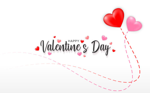 Happy Valentine's day text. Valentines Hand lettering typography poster background.