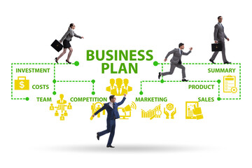 Business plan concept with businessman
