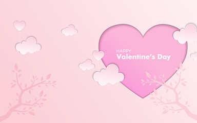 Valentine's day background template for banner, party flyer, poster & brochure.