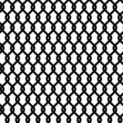Seamless wired steel grid netting fence pattern black and white isolated, Barbed metal mesh fence prison barrier, Chain link fence wire mesh Vector illustration