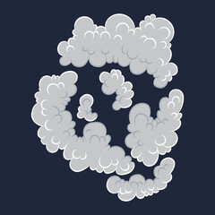 Explosion. Cartoon bomb explode effect with smoke effect. Comic boom vector illustration. Clipart element for game, print, advertising, menu or web design