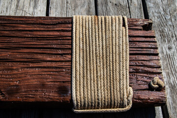 Rope and wood pattern at the port