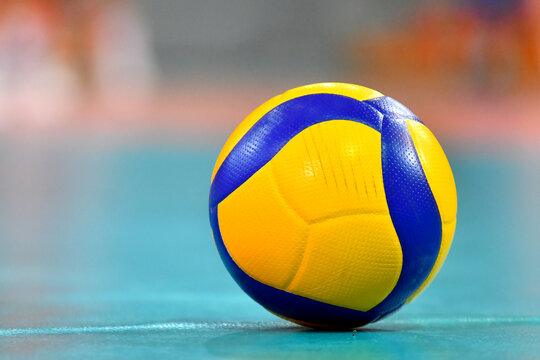 Volleyball ball close-up with a copy space