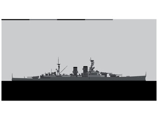 HMS Renown. Royal navy battlecruiser. Vector image for illustrations and infographics.