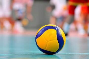 Volleyball ball close-up with a copy space