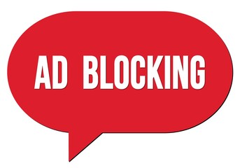 AD  BLOCKING text written in a red speech bubble
