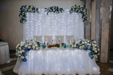 wedding table decoration. Special event table set up