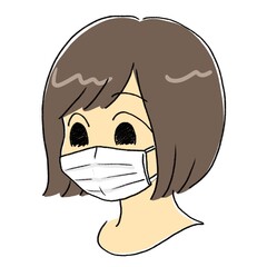 マスクをする女性