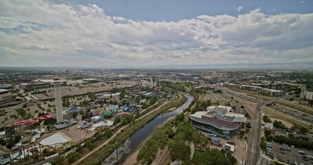 Denver Colorado Aerial v37 full low panoramic flyover Jefferson Park area cityscape views - DJI Inspire 2, X7, 6k - August 2020