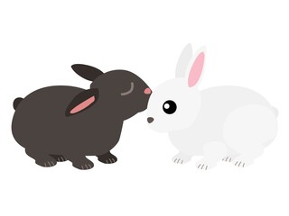 2羽のウサギのイラスト