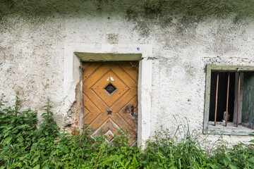 wooden door from a old house on the country