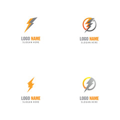 Fototapeta na wymiar Set Lightning Logo Template vector symbol