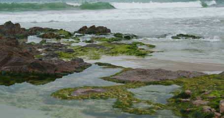 Sea wave and tropical island
